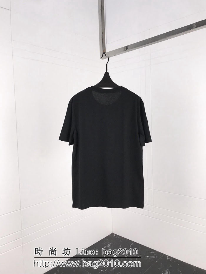 LV路易威登 勳章刺繡貼圖系列 19ss早春新款 百搭款 黑色絲光棉短袖 男女同款 ydi1873